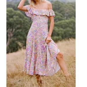Spell | Dresses | Spell Maggie Embroidered Midi Gown | Poshmark